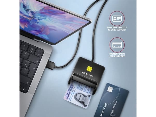 AXAGON CRE-SM3N reader Smart card USB 1.3m cable