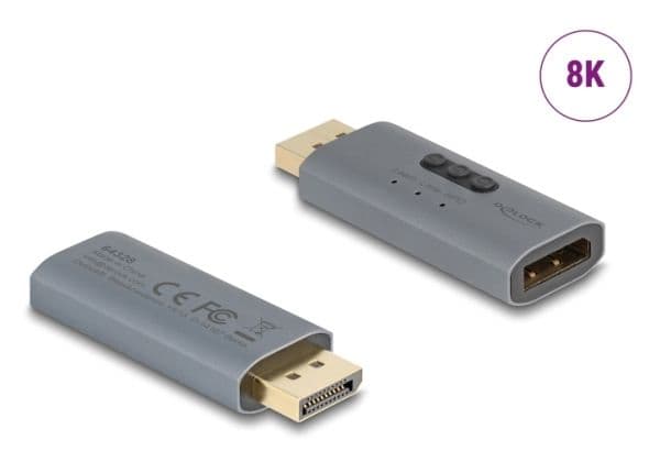 Delock - EDID-leser/skriver - DisplayPort - antrasitt