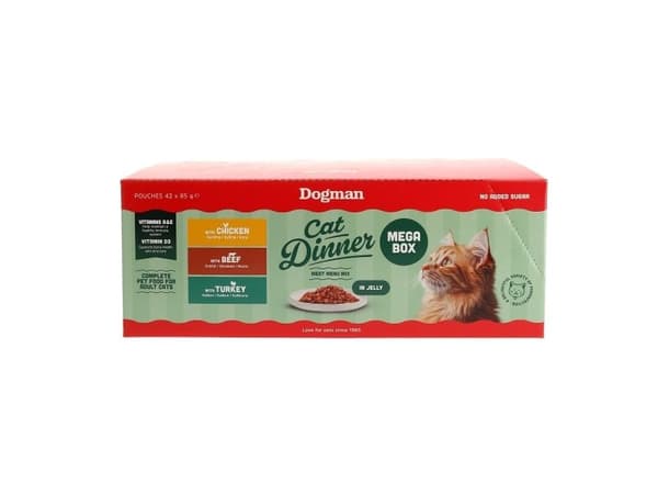 Dogman Cat Dinner Mega Box Jelly Våtfoder för katt 42x85g