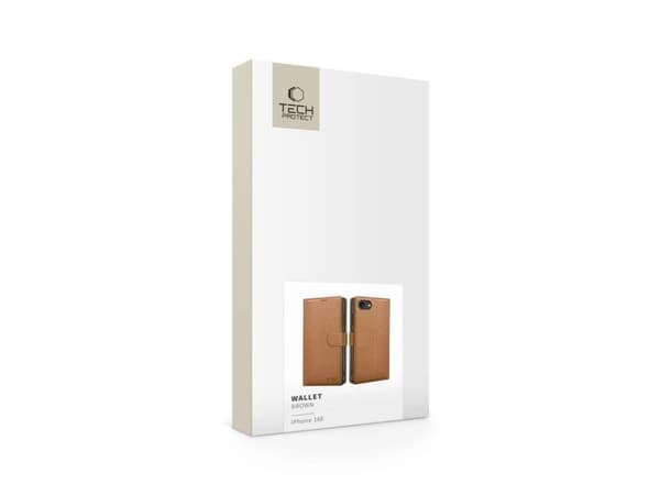 Tech-Protect lommebokdeksel for iPhone 16e / 17e - brun