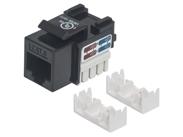 Intellinet 210720, Flat, Sort, RJ-45, Hunkjønn, 22/26, Cat6