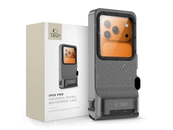 TECH-PROTECT IPX8 PRO UNIVERSAL DIVING WATERPROOF CASE GREY/BLACK