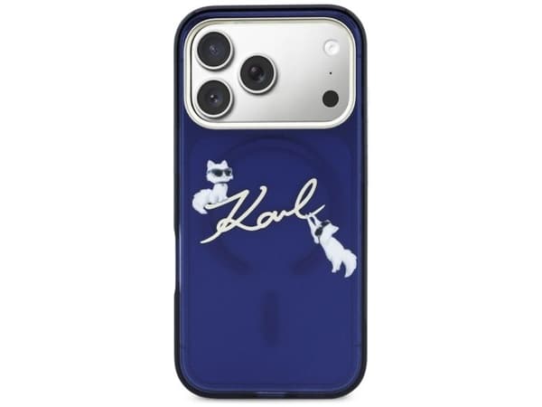Karl Lagerfeld IML Choupettes Karl Script Logo MagSafe-deksel til iPhone 17 Pro - Blå