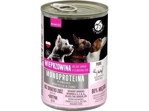 PET REPUBLIC Monoprotein Pork - våtfoder för hundar - 400 g