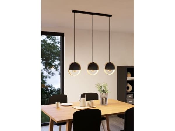 EGLO CALLOW LANGBORD E27 sort/tre FSC