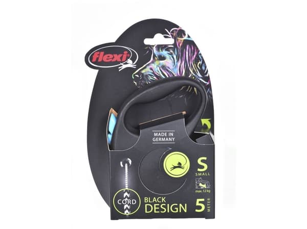 flexi Black Design S snor 5 m, 12 kg, blå