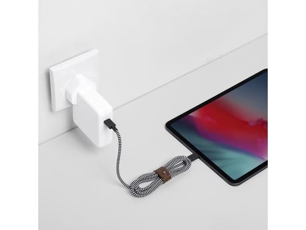 Native Union BELT-C-ZEB-2-NP, 1,2 m, USB C, USB C, Sort, Hvit