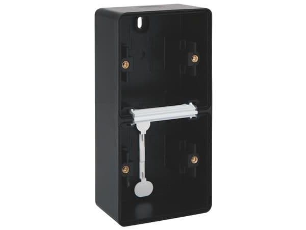 Underlag 2-modul lodrätt IP55 svart