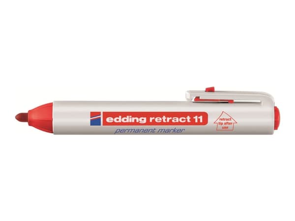 edding retract 11 - Markør - permanent - rød - 1.5-3 mm - retraktil