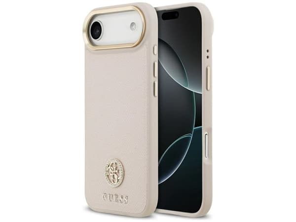 Guess Grained Strass Logo MagSafe iPhone Air Case - Pink