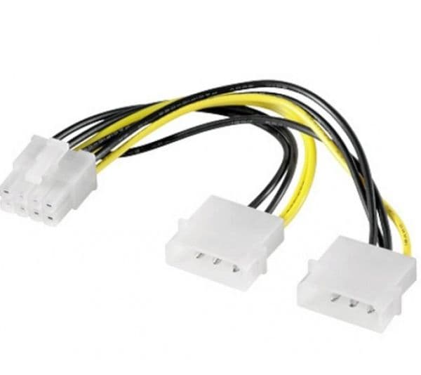 M-CAB - Strømadapter - 4-pin intern strøm (hann) til 8-pins PCIe-strøm (hann)