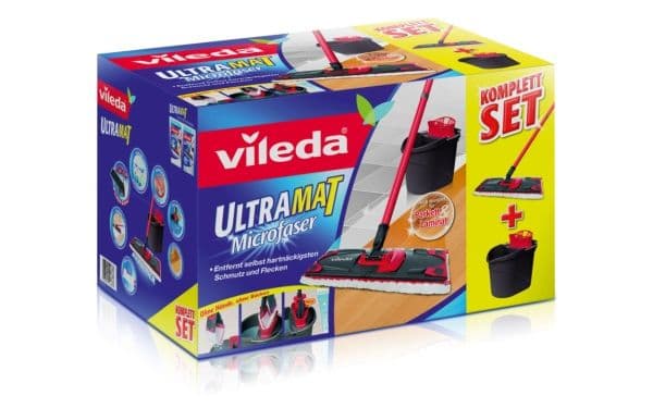 Vileda 4172, Mopp- och hinkset, Polyester, Termoplastisk polymer, Multifärg, Enkel hink