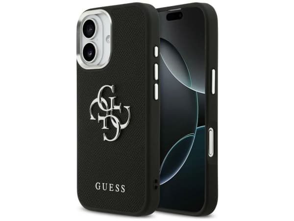 Case Guess Grained Big 4G Classic Logo for iPhone 17 black