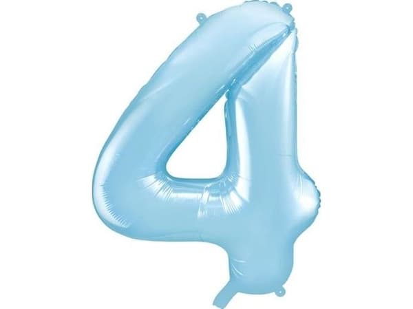 Lys blå tallballonger, 86 cm