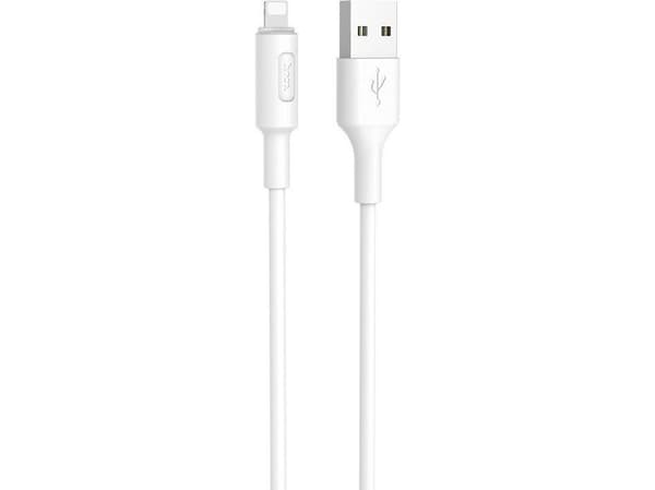 USB-kabel Hoco USB-A til microUSB 1 m hvit (6957531080114)