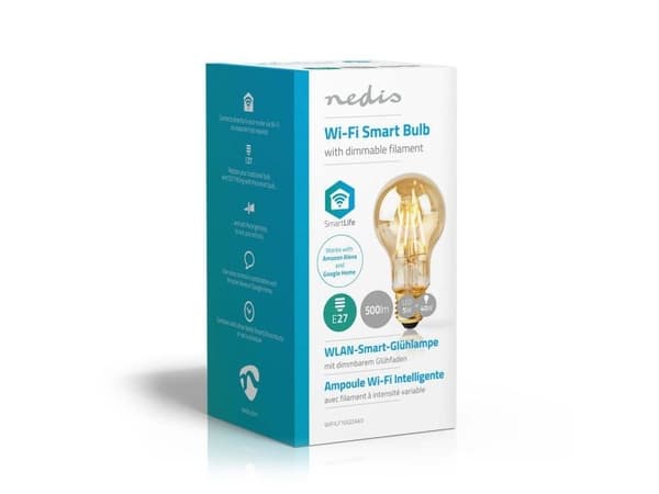 Nedis WIFILF10GDA60, 5 W, E27, 500 lm, 20000 timer, Varm hvit