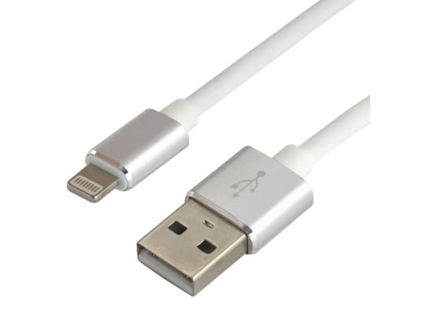 Everactive CBS-1IW, 1 m, Lightning, USB A, Hankjønn, Hankjønn, Hvit