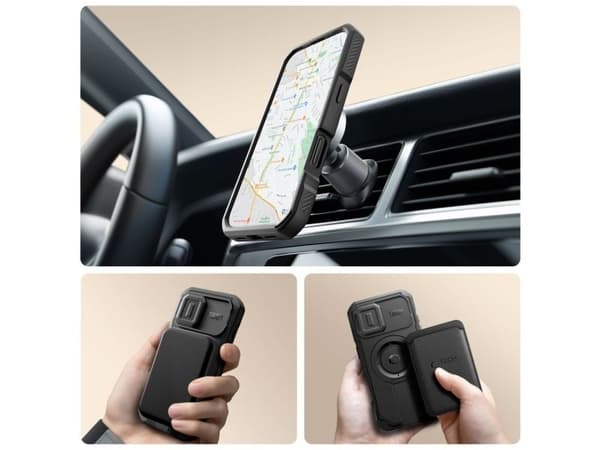 Tech-Protect Kevlar MagSafe-deksel til iPhone 17 - svart