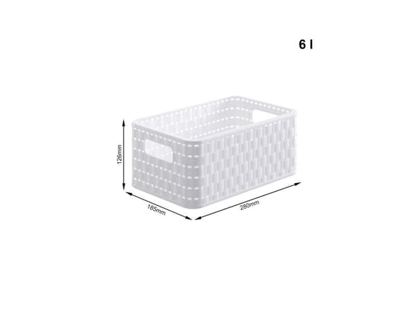 Rotho COUNTRY, 6 l, Rektangulær, Plast, Hvit, 280 mm, 185 mm