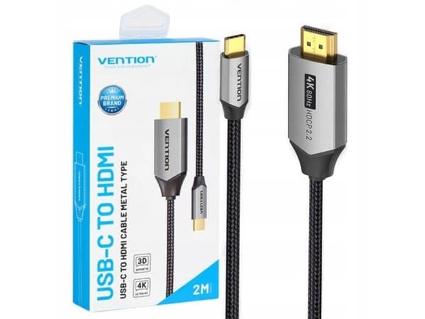 Kabel USB-C do HDMI 2m Vention CRBBH (Czarny)