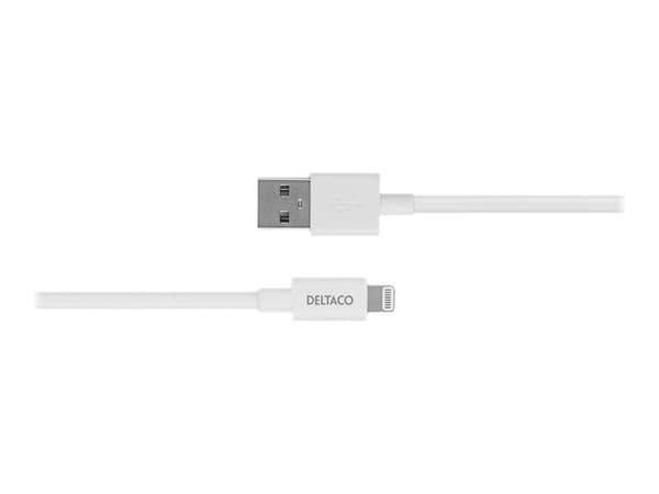 DELTACO - Lightning-kabel - USB hann til Lightning hann - 3 m - hvit