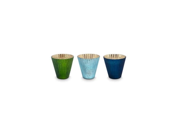 PIP Studio Set/3 TeaLight Blue 10x10.5