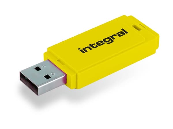 Integral Neon - USB flash-enhet - 32 GB - USB 2.0 - gul