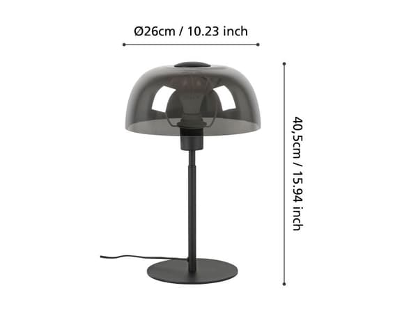 EGLO SOLO 2 bordlampe E27 sort/sort-transparent
