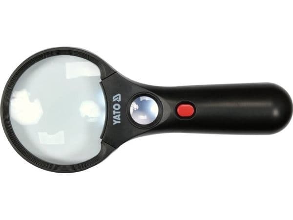 YATO lupp med två linser 3x/45x LED-belysning