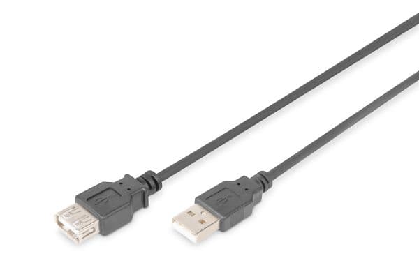ASSMANN - USB forlængerkabel - USB (hun) til USB (hun) - USB 2.0 - 1.8 m - formet - sort