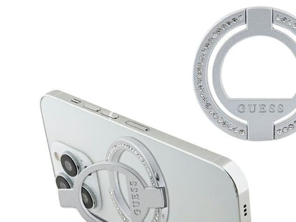 Guess MagSafe ringstativ GUMRSALDGS sølv/sølv rhinstein