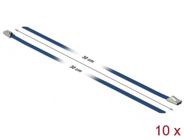 Delock - Kabelbinder - 30 cm - blå (pakke med 10 stk.)