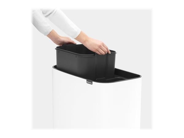 Brabantia Bo Touch Bin - Søppelbøtte - flipp-lokk - 34 L - avfallssortering - hvit