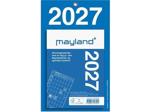 Kontorsrivningskalender med baksidestext 2027