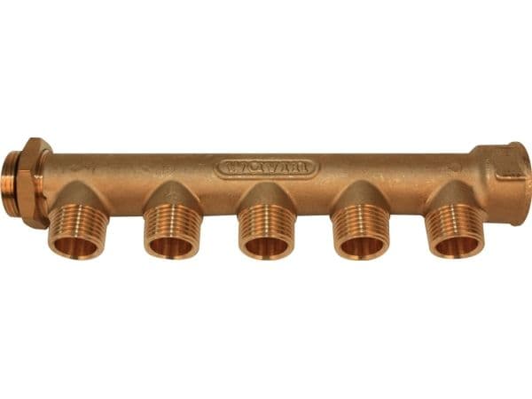 WAVIN 3/4" Fordelerrør m/kontram.5 afg. 1/2"