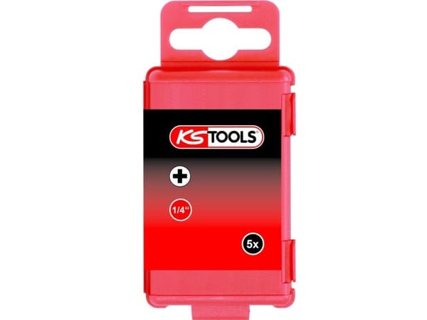 KS Tools 911.7730, 5 stykker, Philips, PH 1, Stål, DIN 3126, ISO 1173 - E 6,3, 75 mm