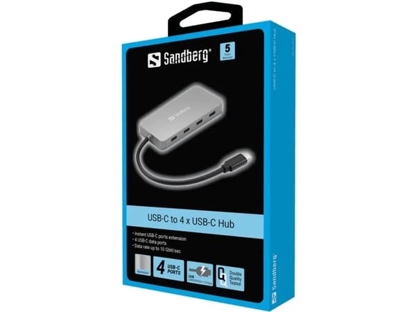 Sandberg - Hubb - 4 x USB-C - skrivbordsmodell