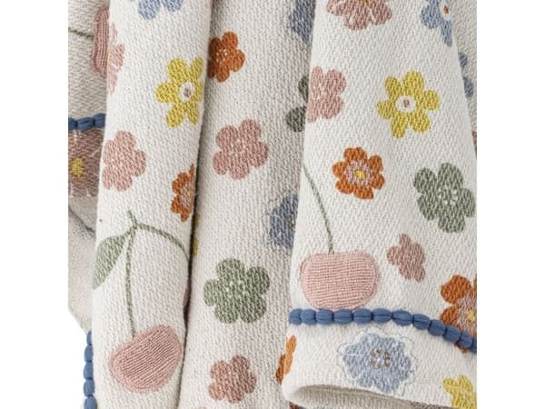 BLOOMINGVILLE MINI Cherry pläd, multifärgad, återvunnen bomull