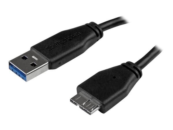StarTech 2m 6ft Slim USB 3.0 A to Micro B Cable M/M - Mobile Charge Sync USB 3.0 Micro B Cable for Smartphones and Tablets (USB3AUB2MS) - USB-kabel...