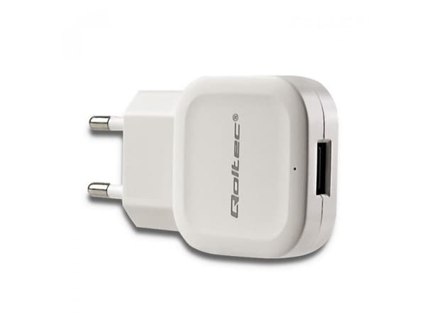 Qoltec - Strømadapter - 15 watt - 2.4 A (USB) - hvit