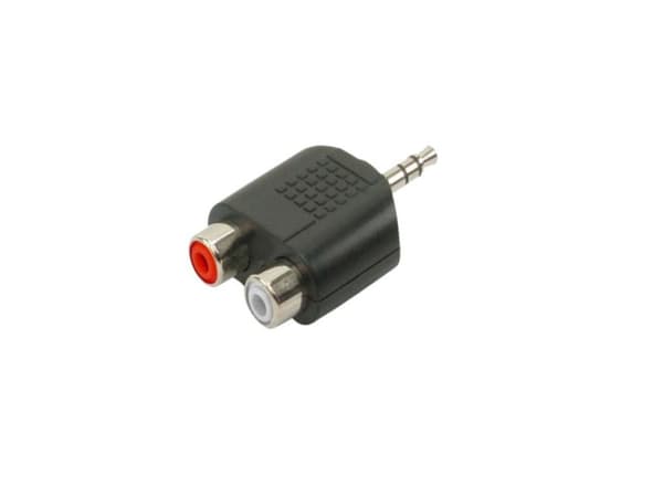 S-Conn 3,5 mm - 2 x RCA, Stereo, RCA, Sort