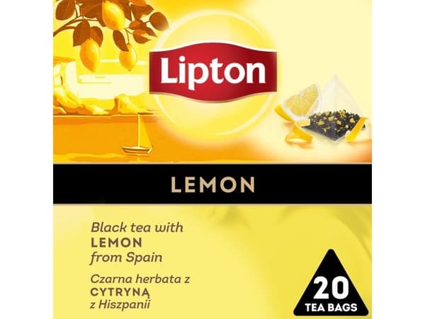 Lipton te LIPTON, pyramideposer, svart, sitron, 20 poser