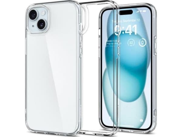 Spigen Crystal Hybrid-etui til iPhone 15 Plus - klar