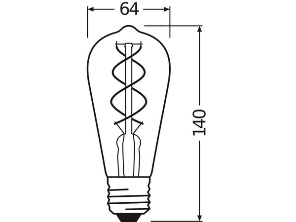 Osram hehkulamppu Led Edison 4W E27 820 300Lm Fil