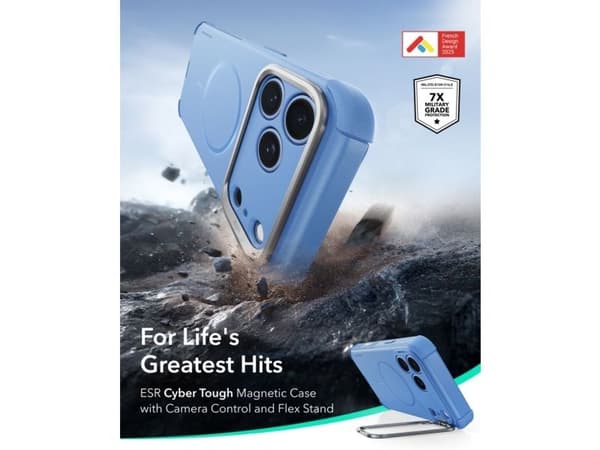 ESR CYBER TOUGH KICKSTAND MAGSAFE IPHONE 17 PRO MAX / 18 PRO MAX LIGHT BLUE