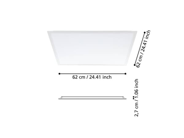 EGLO RABASSA panel 620×620 3600 lm 4000K hvit