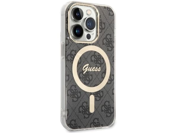 Guess 4G IML MagSafe case for iPhone 14 Pro Black