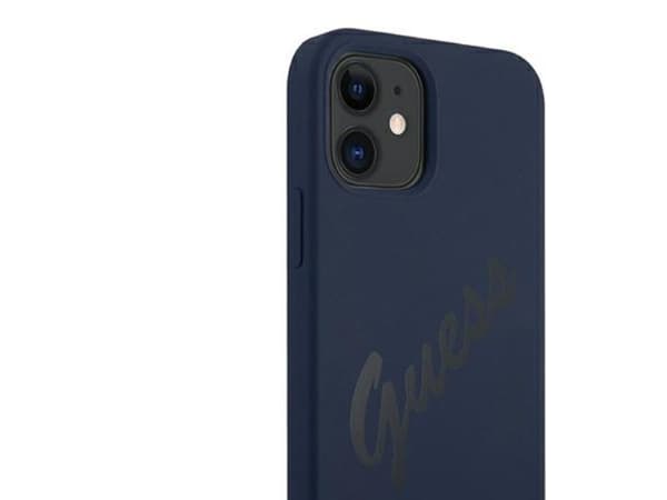 Guess GUHCP12SLSVSBL iPhone 12 mini 5.4" blå/blå hardcase Script Vintage