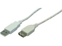 LogiLink 3m USB 2.0, 3 m, USB A, USB A, USB 2.0, Hanstik/Hunstik, Grå