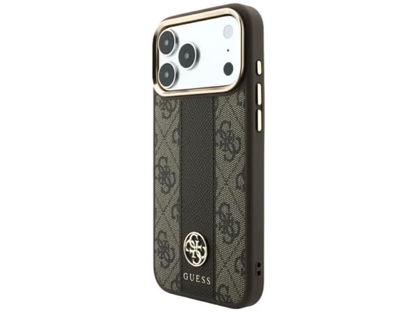 Guess 4G with Stripe Round and Classic Logos MagSafe Case for iPhone 17 Pro Max / 18 Pro Max - Brown
